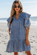Denim Puff Sleeve Dress