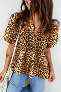 Leopard Print Babydoll Top
