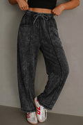 Black Mineral Wash Pants