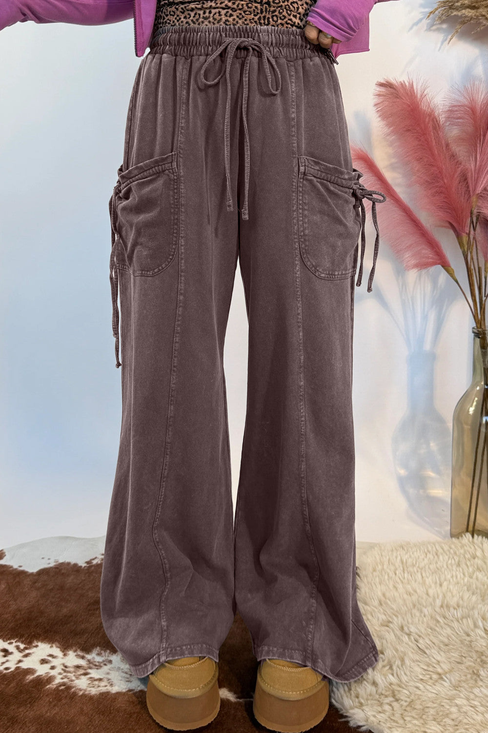 Brown Mineral Wash Pants