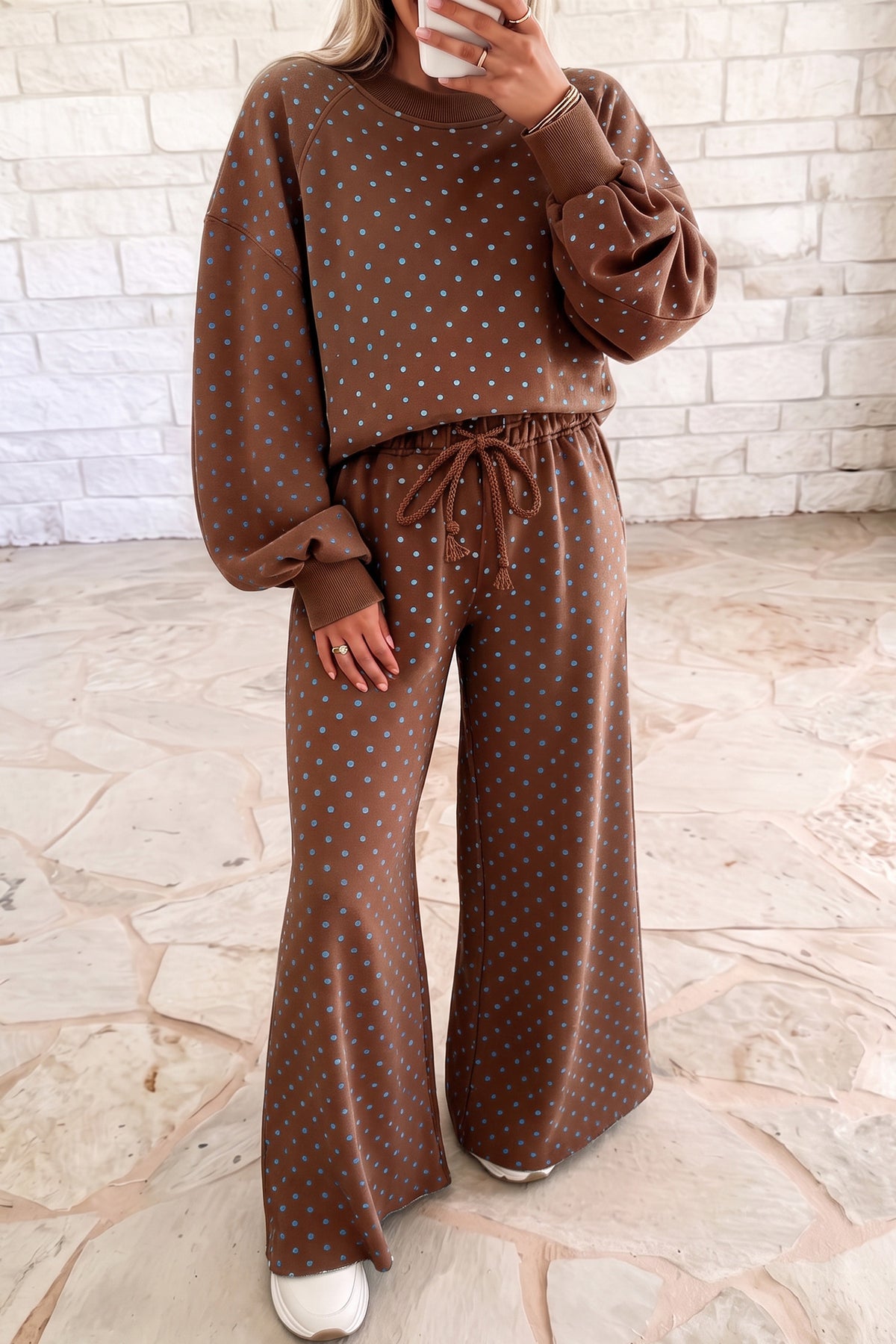Brown Polka Dot Set