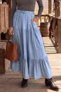 Beau Blue Denim Maxi Skirt