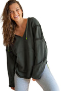 Gray Raw Edge Hoodie