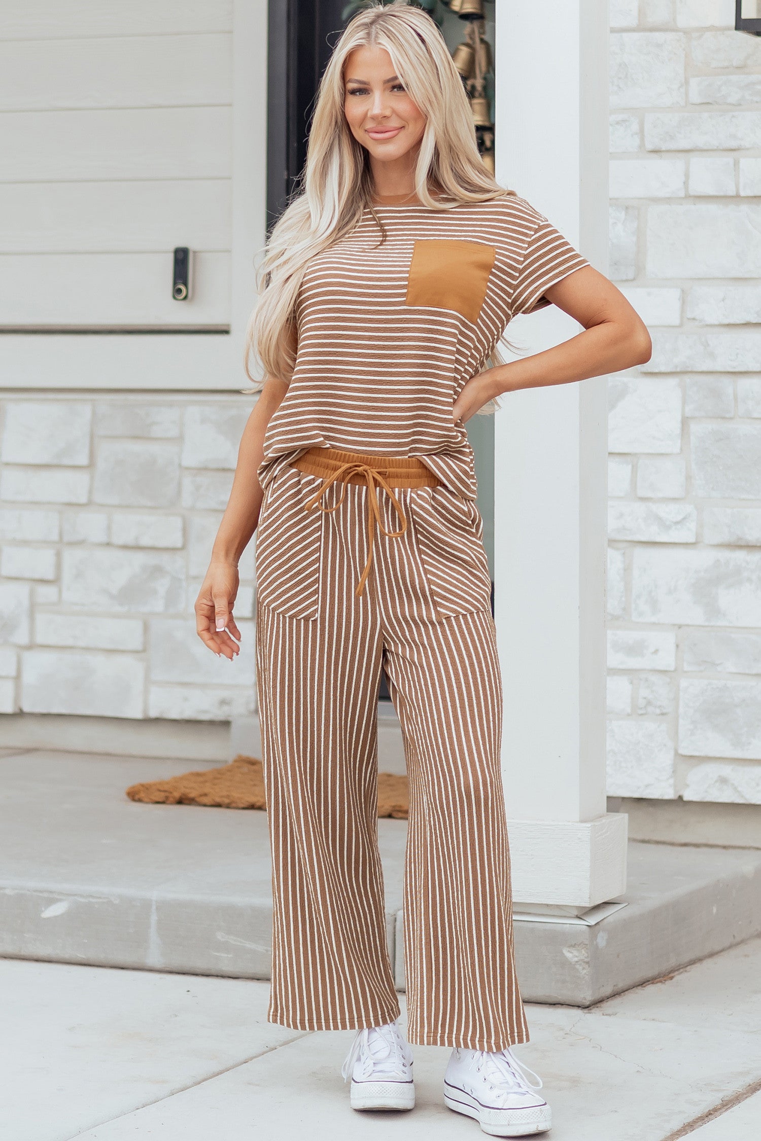 Khaki Stripe Set