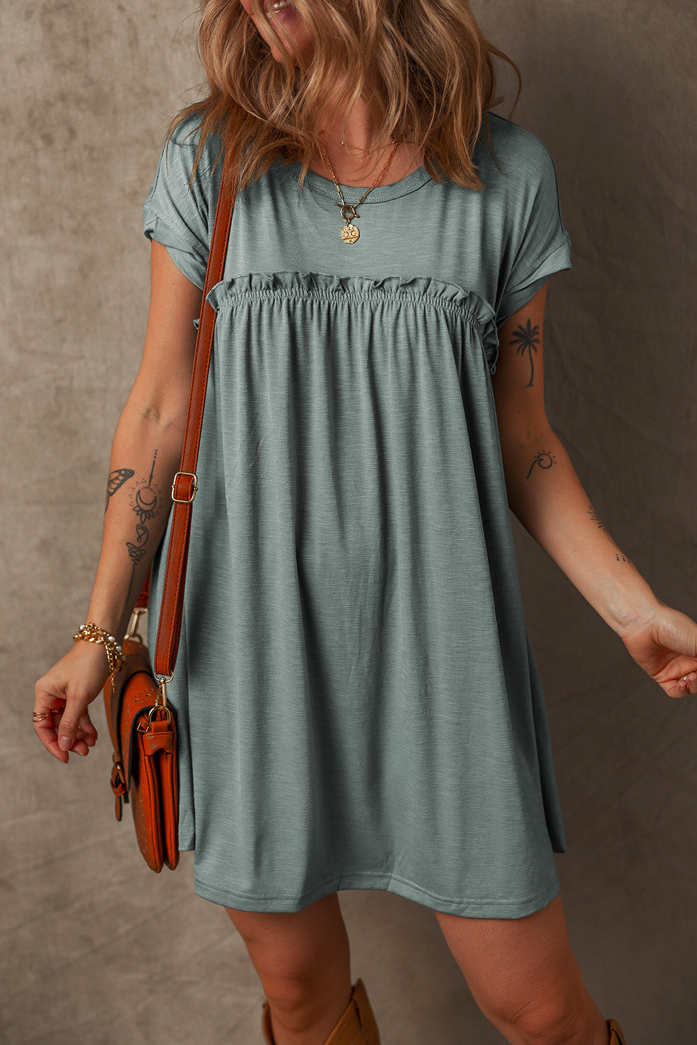 Mist Green T Shirt Dress