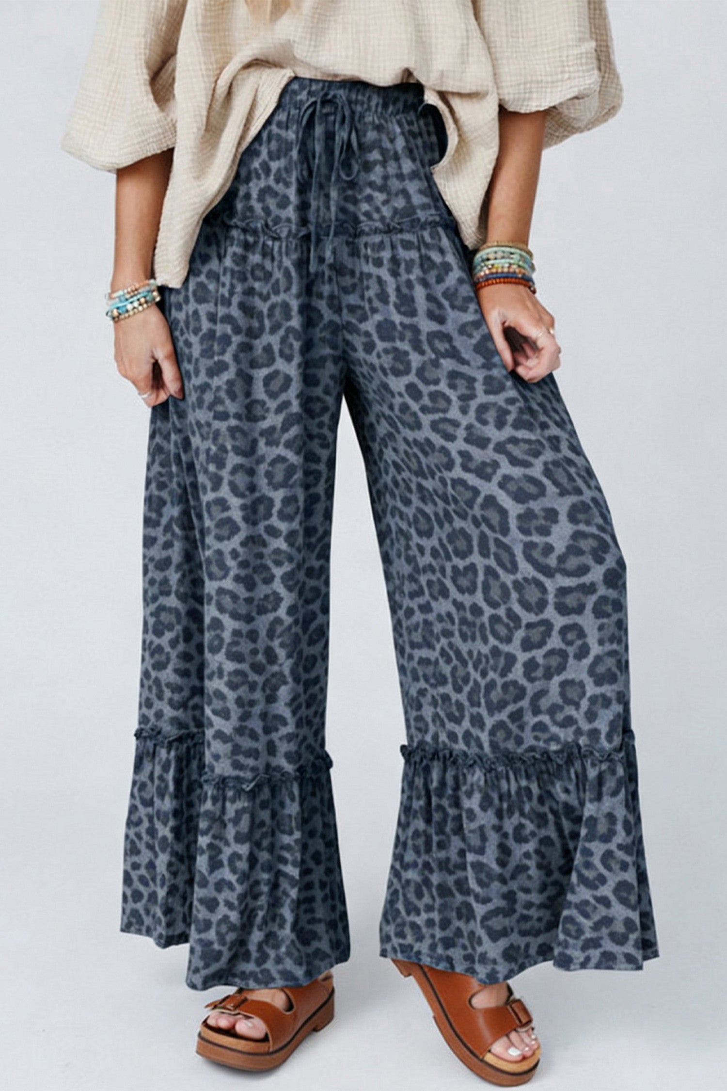 Leopard Wide Leg Pant